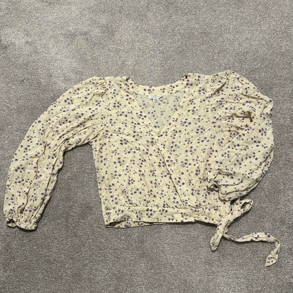 American Eagle Floral Blouse (ties at the waist)